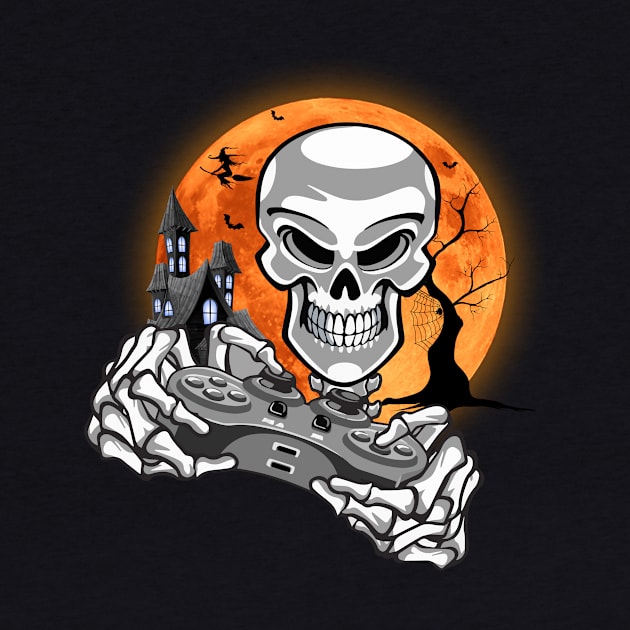 Halloween Gamer Skeleton Video Gaming Skills Girls & Boys by Creative Design